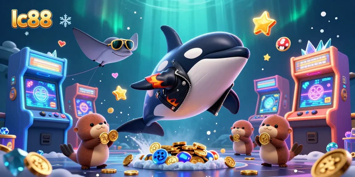 Engage with lc88 as an orca whale and otters celebrate wins in a vibrant underwater casino scene.