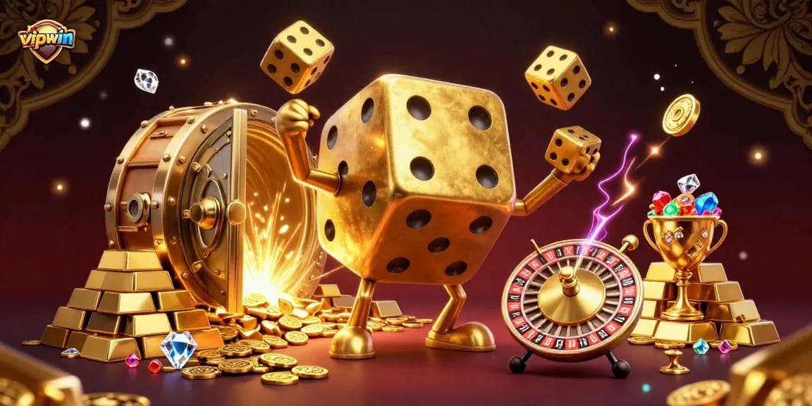 Experience top-tier gameplay at vipwin with thrilling golden dice and treasure-rich elements.