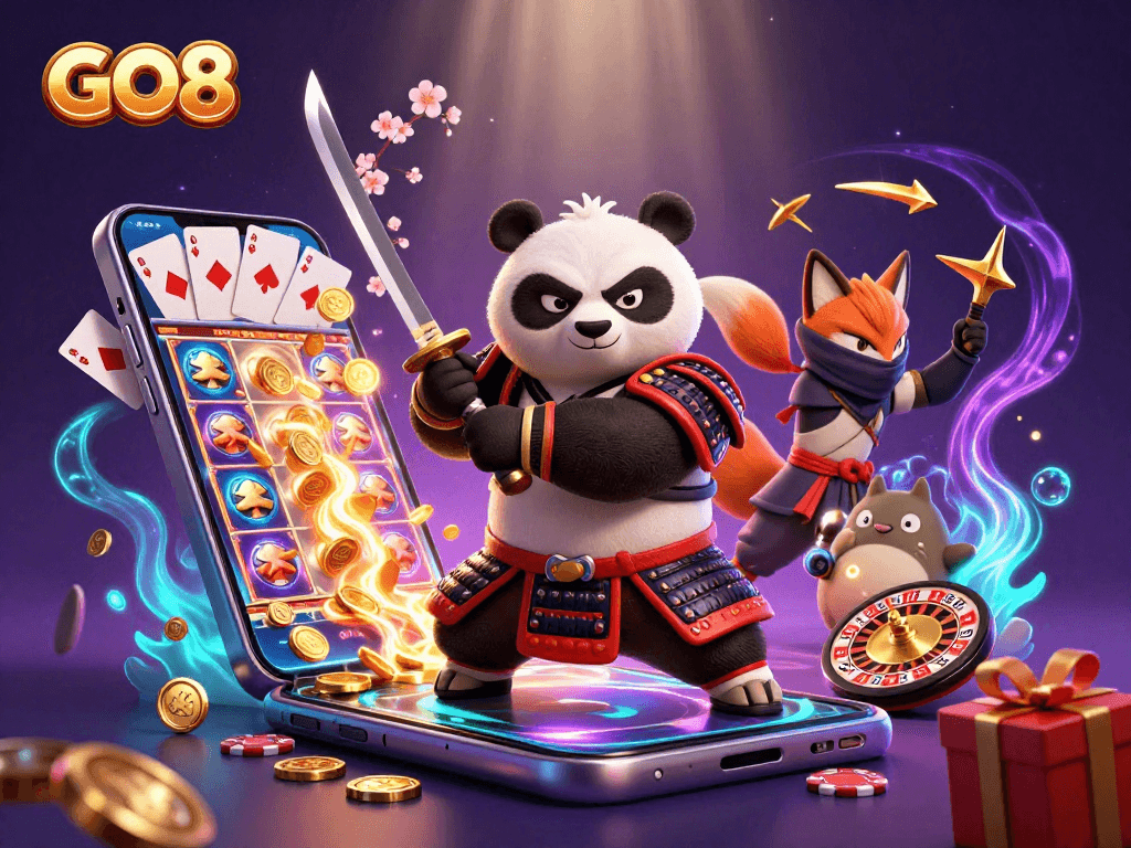 Engage in thrilling casino adventures with GO8, featuring dynamic characters and vibrant game elements.