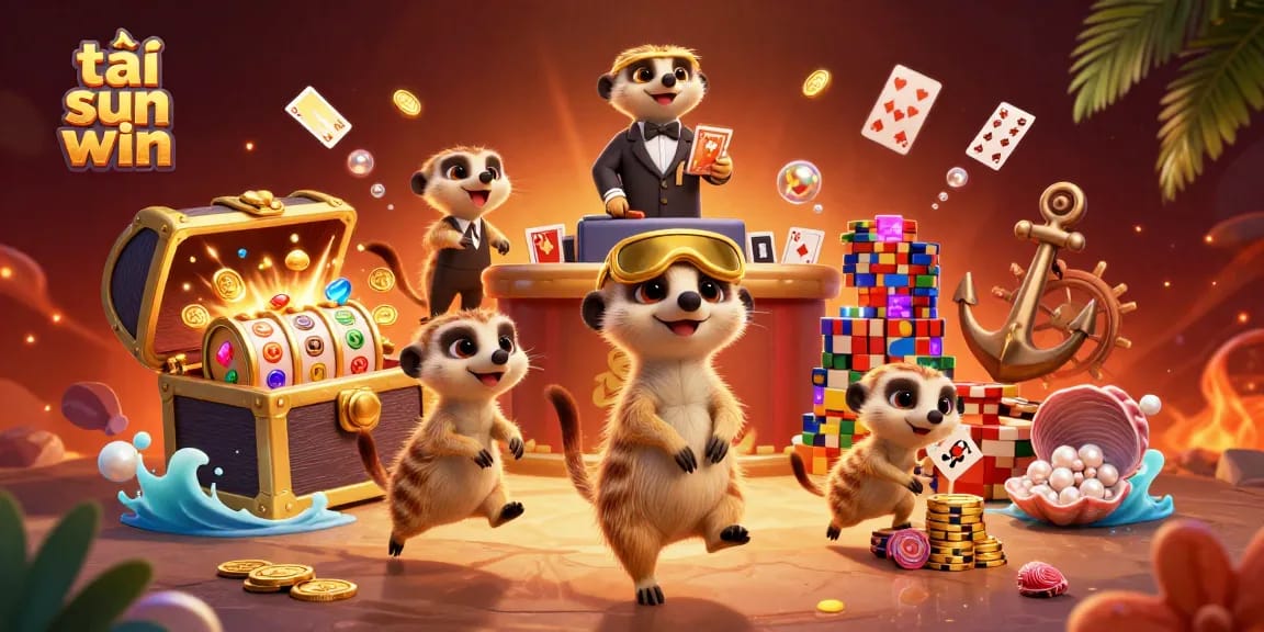 Experience the excitement of tải sun win with a vibrant meerkat casino scene filled with playful action and dazzling treasures.