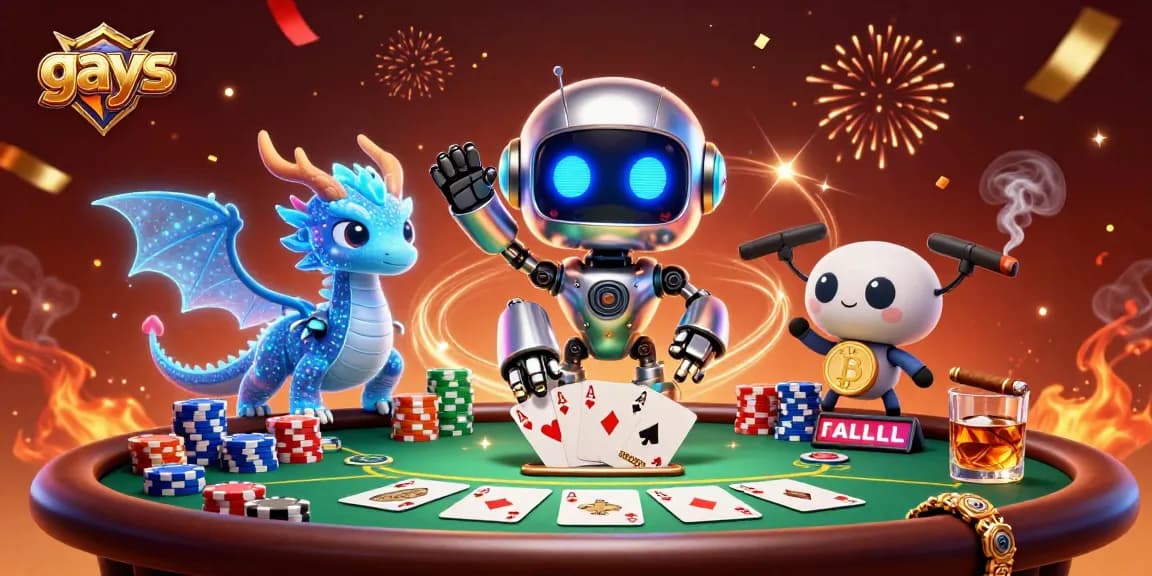 Experience thrilling poker gameplay with the iconic gays characters, betting chips, and holographic effects.
