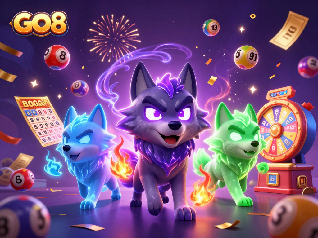 Experience the thrilling GO8 gaming world with vibrant lottery balls, spirits, and exciting prizes!