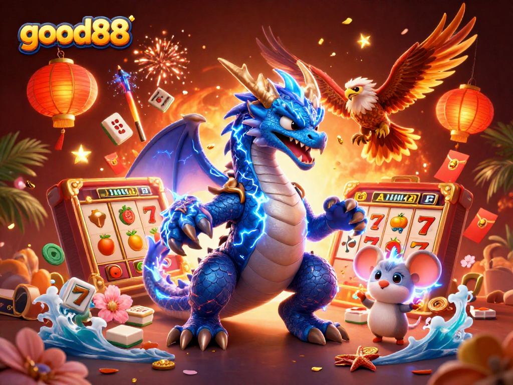 Experience winning with good88 in this vibrant casino action scene featuring dynamic game elements.