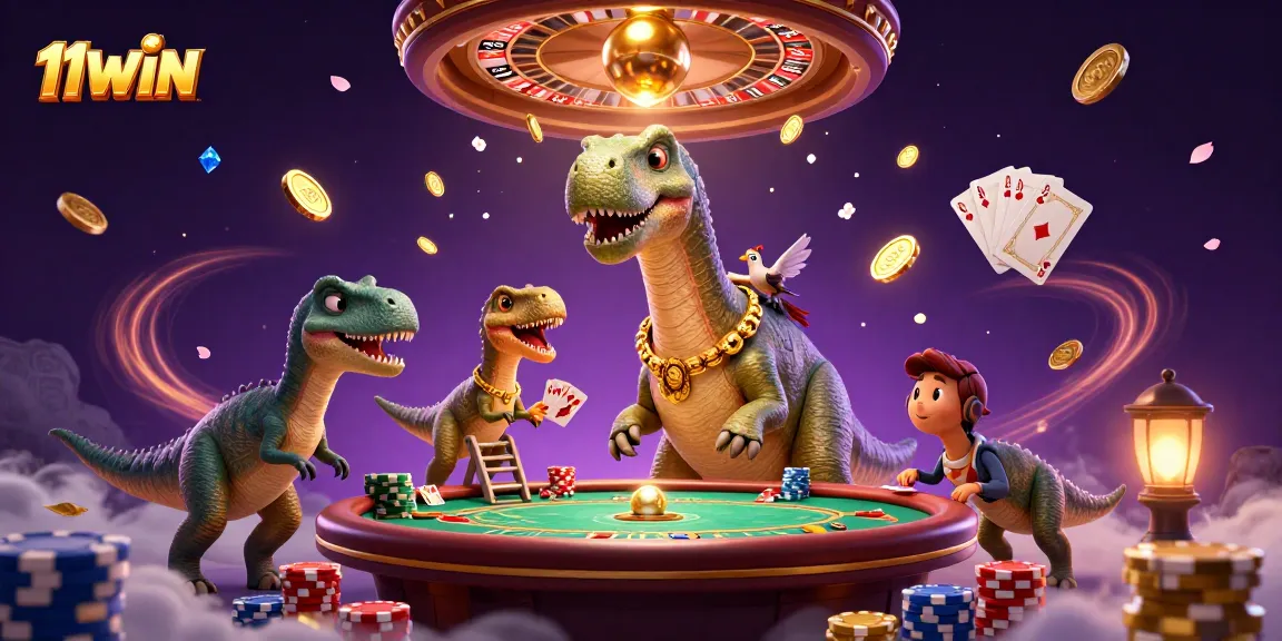 Experience the thrill of 11WIN with magical casino elements and vibrant characters.