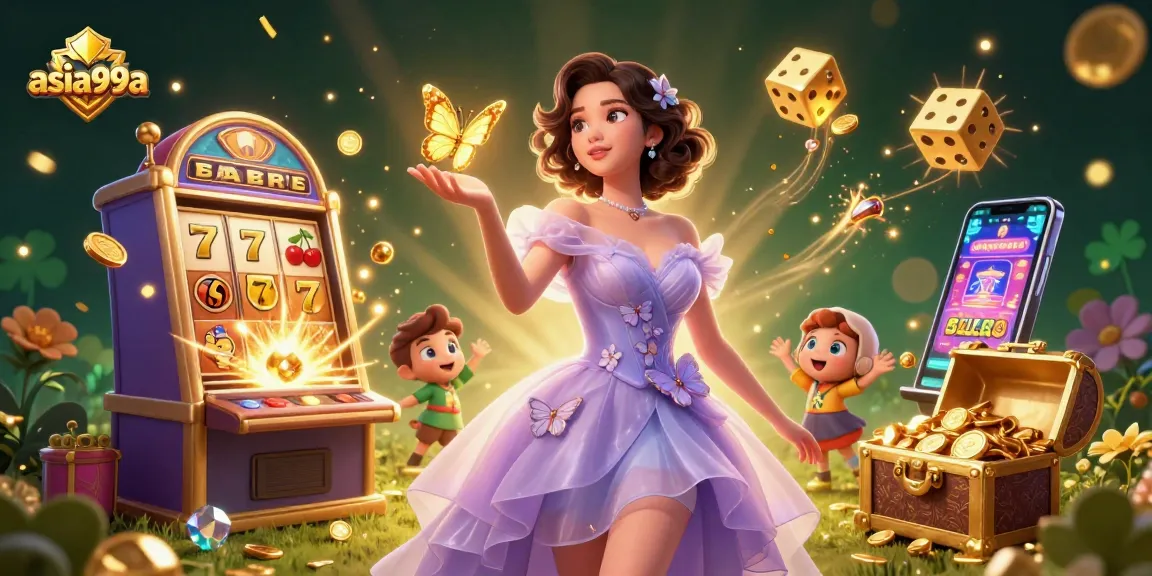 Experience thrilling jackpots with asia99a's vibrant and engaging casino game art illustration.