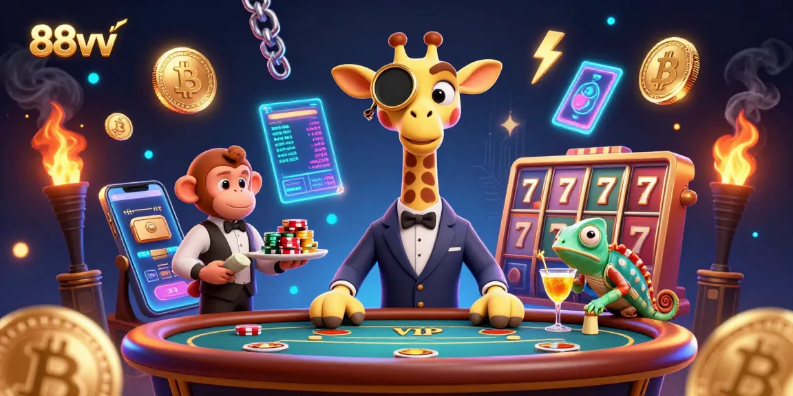 Experience the thrill of 88vv with a high-roller giraffe and dynamic crypto elements.