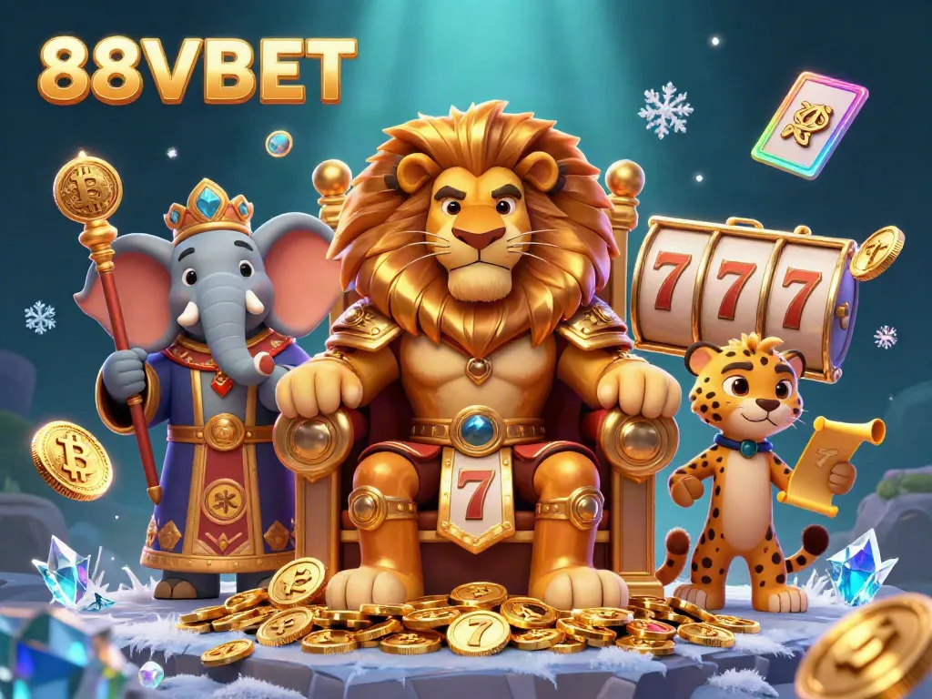 Experience the thrill of winning with 88VBET in this vibrant 3D casino scene featuring lively characters and jackpot excitement.