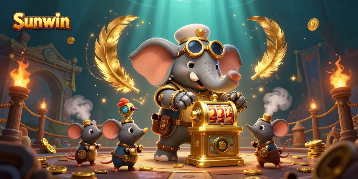 Experience Sunwin's thrilling games with a 3D steampunk elephant and dynamic slot machines.