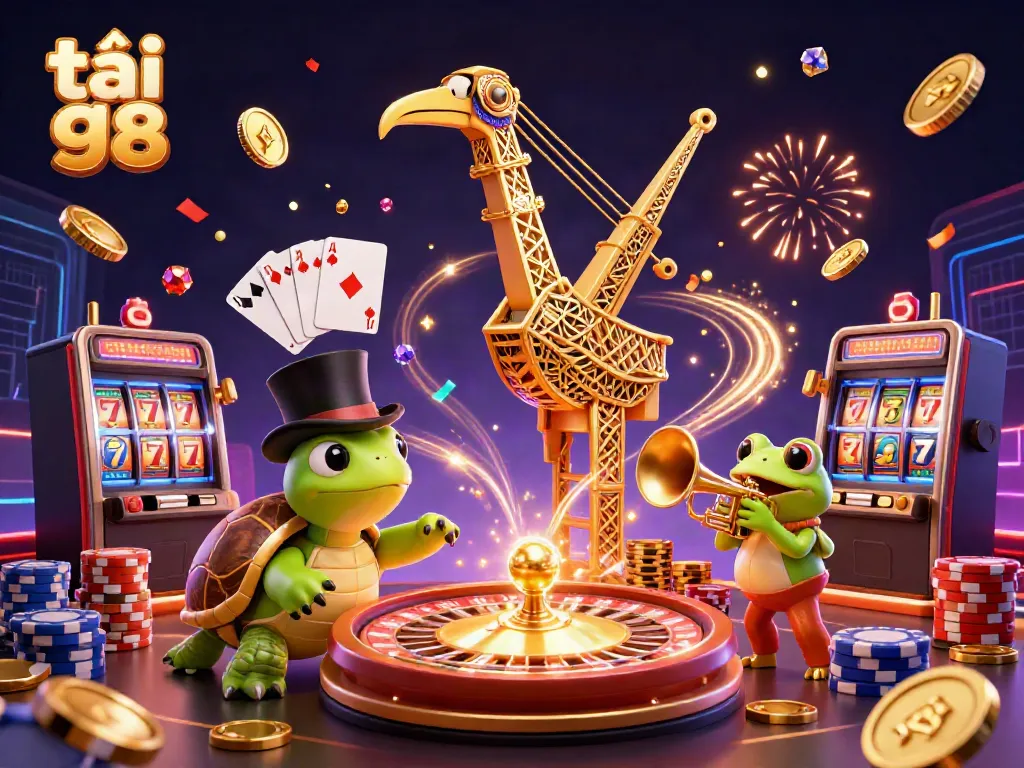 Experience the excitement of tải go 88 with vibrant characters and casino elements in this lively scene.