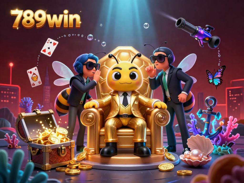 Join the excitement at 789win, featuring a colorful 3D casino scene with vibrant gaming elements.