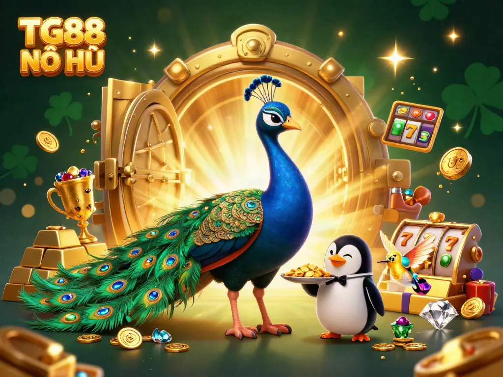 Experience the exciting jackpots at TG88 NỔ HŨ with dazzling treasures, dynamic characters, and vibrant casino elements.