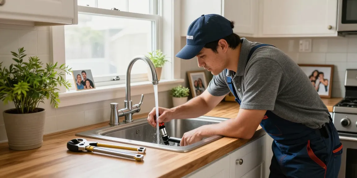 Expert residential plumbing San Diego service with trusted plumber repairing kitchen sink in cozy home setting.