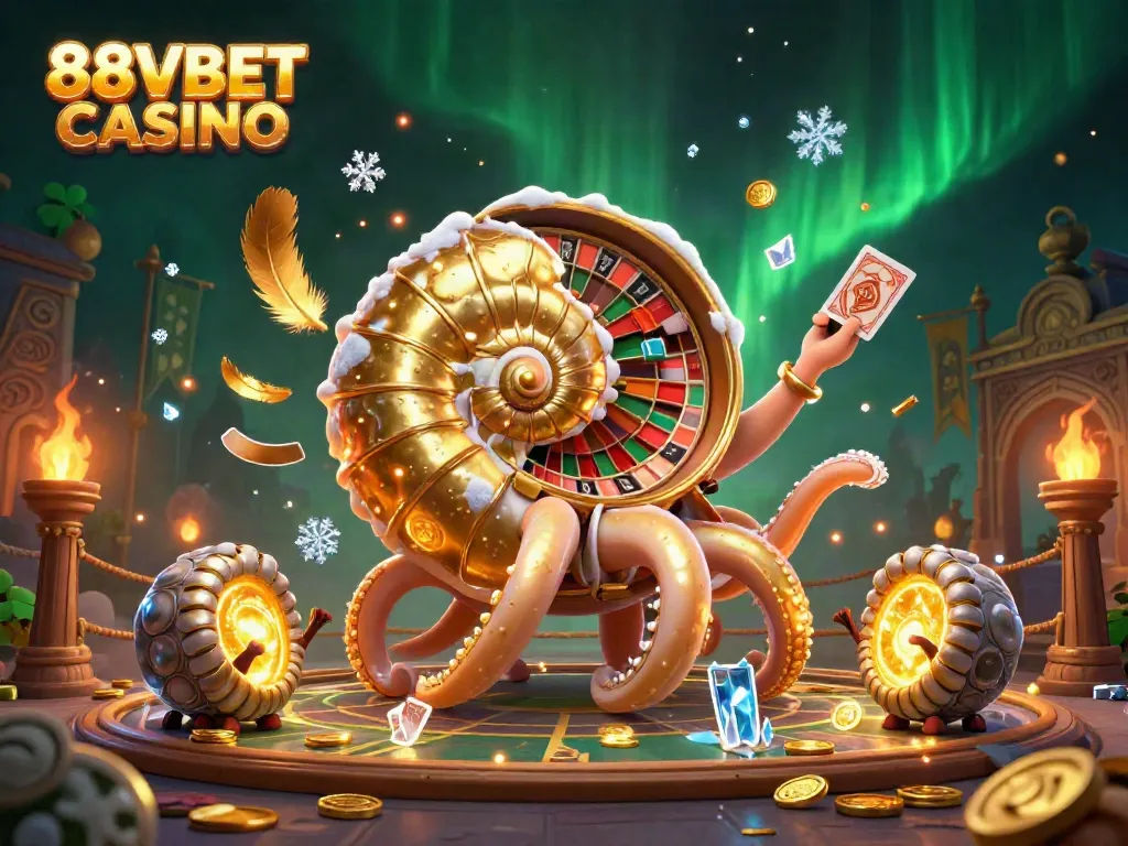 Experience excitement at 88VBET CASINO with a spirited 3D illustration of gaming action.