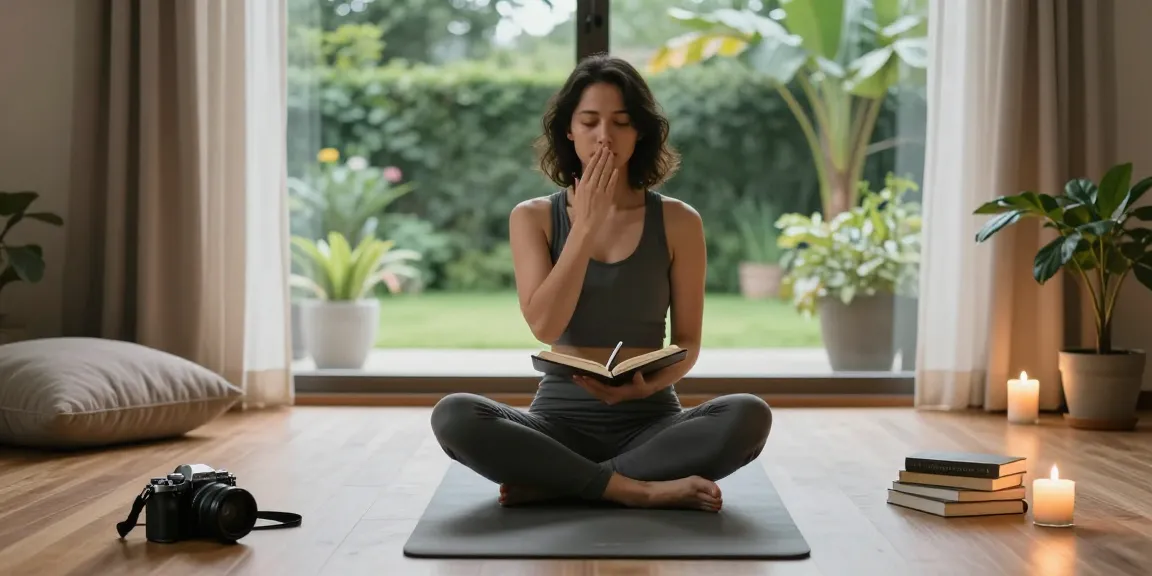 Calm yoga practice demonstrating the concept of 'is anxiety a disability' in a serene wellness studio.