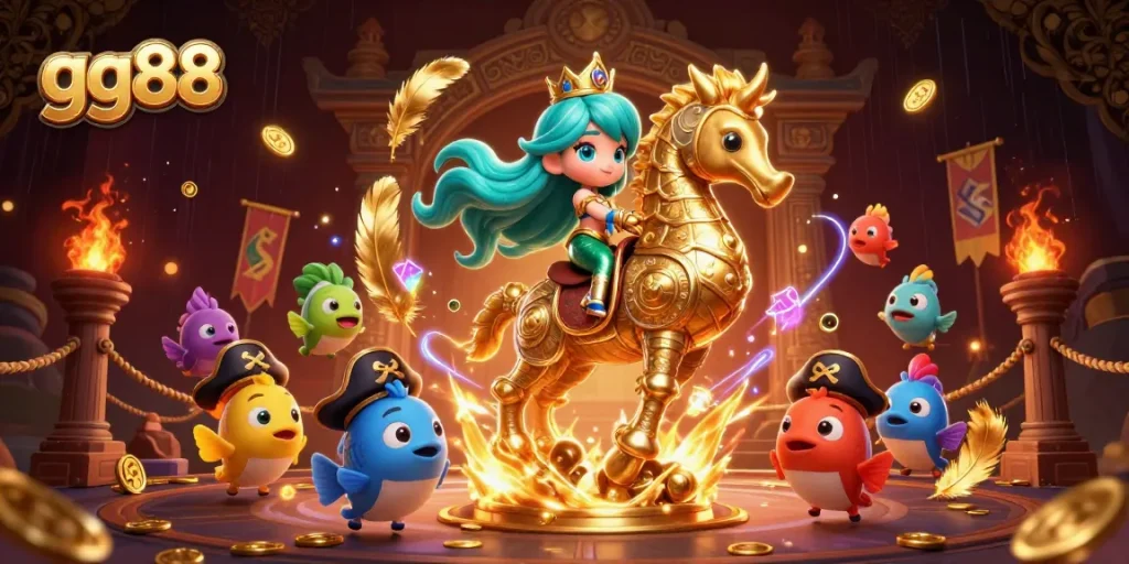Experience thrilling adventures at gg88 with a magical mermaid princess in a vibrant underwater casino.