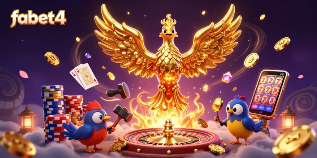 Engage with thrilling moments at fabet4 with golden phoenixes and dynamic casino elements.