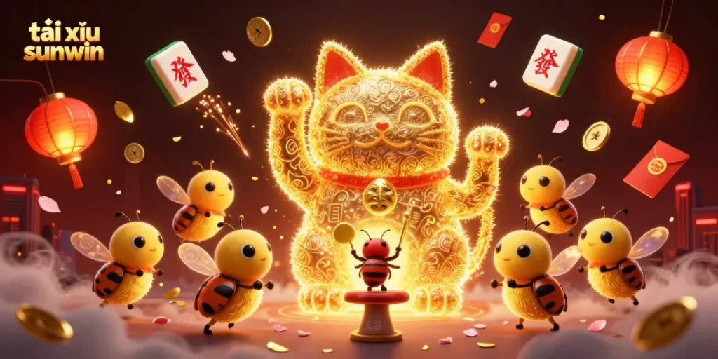 Immerse in tài xỉu sunwin gameplay with vibrant firefly-themed casino art showcasing luck.