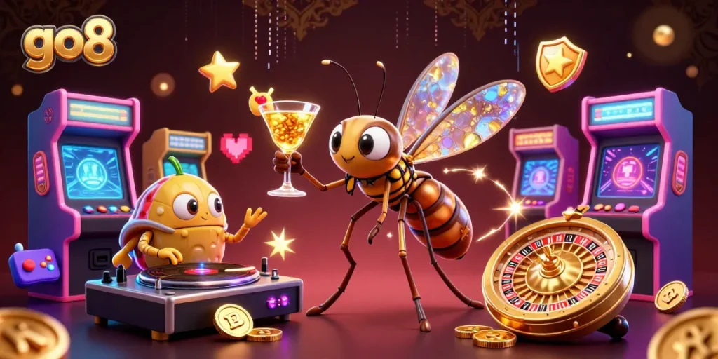 Experience the thrill of go8 with dynamic casino characters and colorful gaming elements.