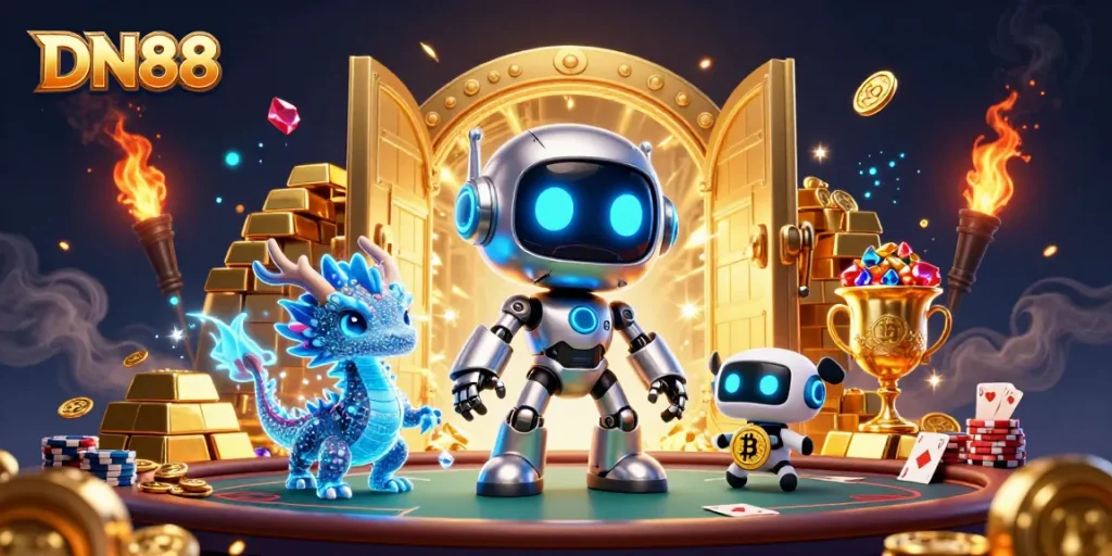 Experience big wins at DN88 with our exciting casino games featuring vibrant characters and treasures.